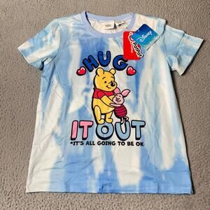 Winnie The Pooh Tee Youth 8-9‎ Blue White Tie-Dye Disney PatPat T-Shirt NEW